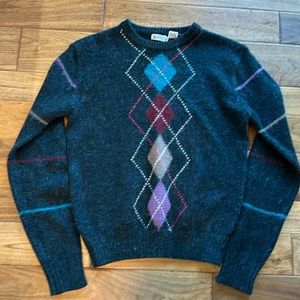 Vintage Koman acrylic and mohair argyle sweater